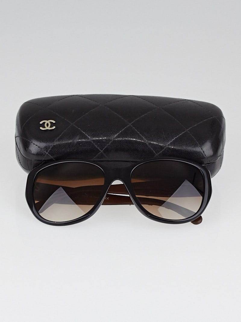 CHANEL 5199-Q Black/Brown Quilted Leather Arm CC Women\'s Sunglasses CHANEL | Accessories | Chanel 599q Blackbrown Quilted  main image 4