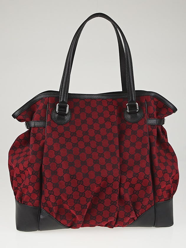 Gucci Red/Black GG Canvas Full Moon Tote Bag