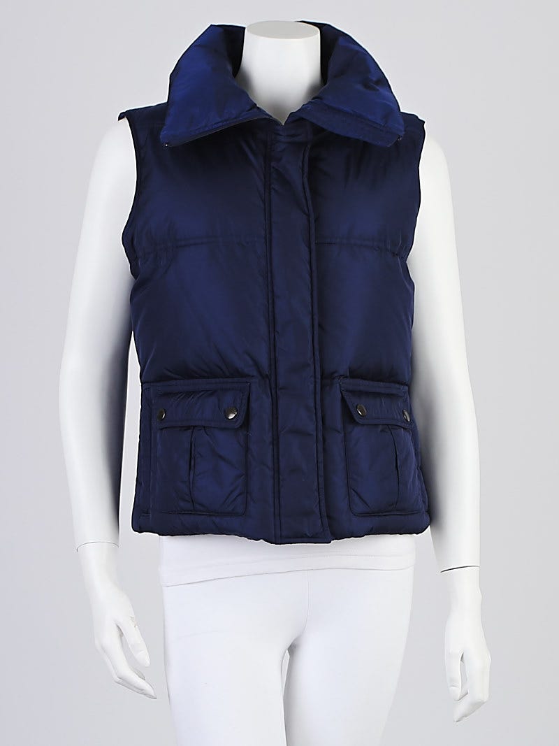 Louis Vuitton Blue Nylon Sleeveless Puffer Jacket XXL Louis