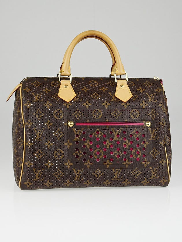 Louis Vuitton Limited Edition Fuchsia Monogram Perforated Speedy 30 Bag
