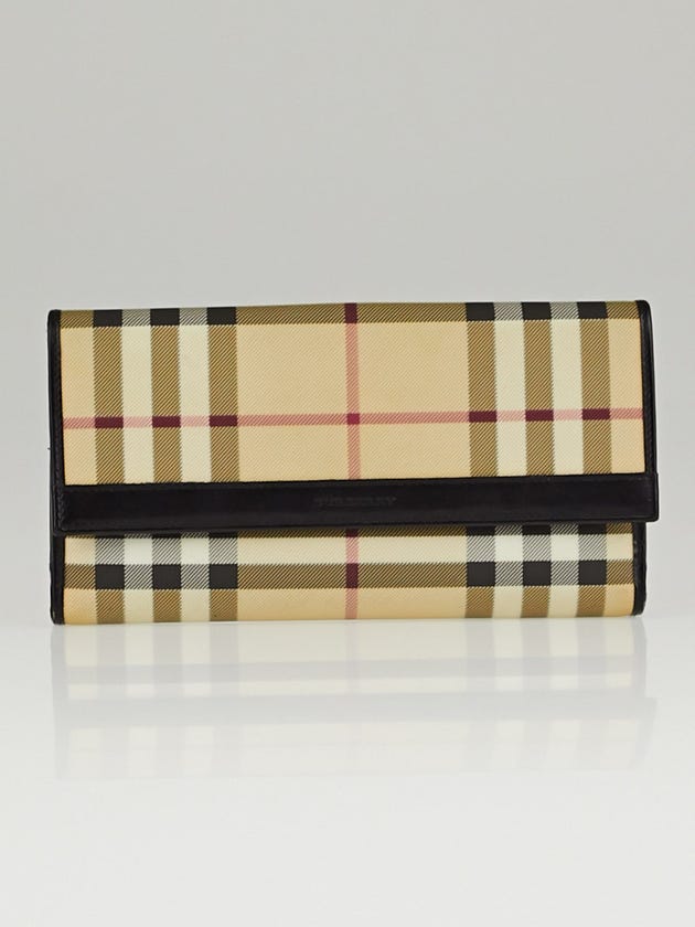 Burberry House Check Coated Canvas Long Wallet