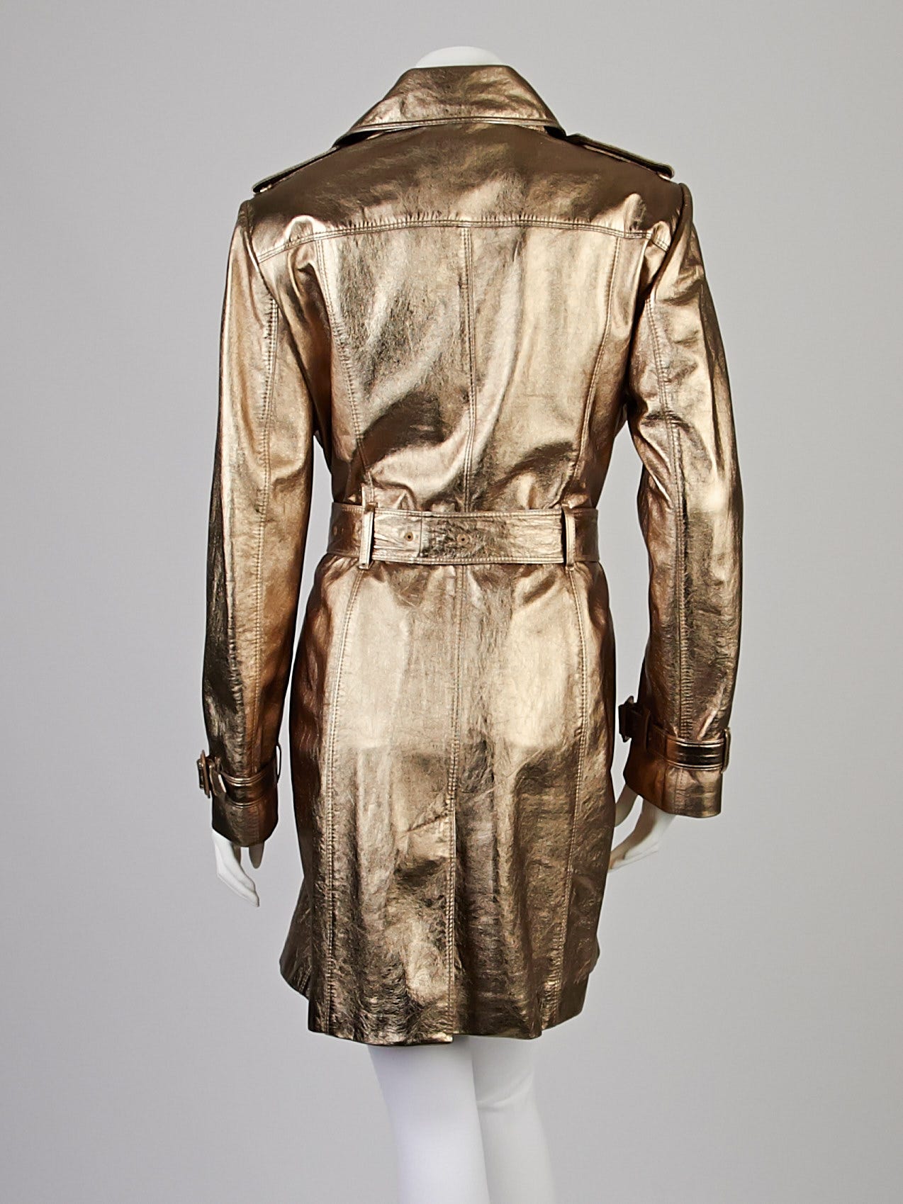 Louis Vuitton, Jackets & Coats, Louis Vuitton Gold Lamb Leather Trench  Coat