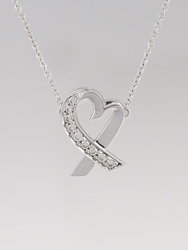 Near MINT TIFFANY & Co. Return to Mini Double Heart Necklace Pink No Box |  eBay
