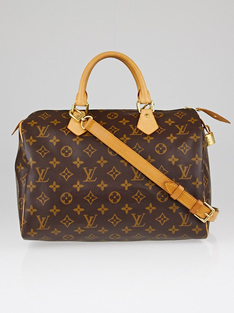 Louis Vuitton Monogram Canvas Speedy 30 Bag w/ Shoulder Strap