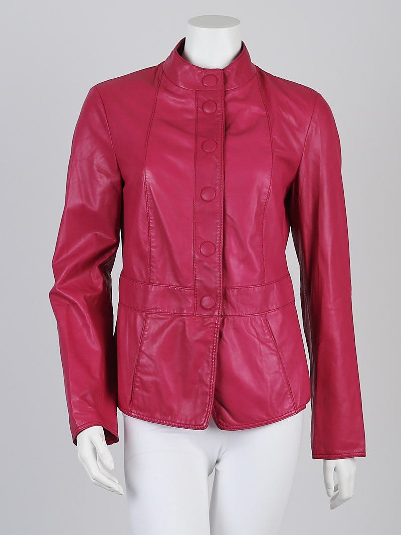 Armani collezioni hotsell lambskin leather jacket