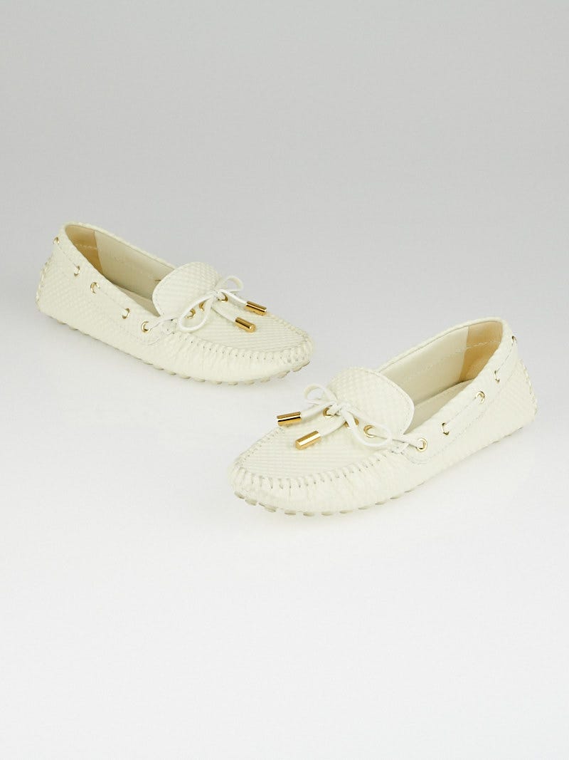 LOUIS VUITTON Moccasin Gloria line loafers leather white Women Used –