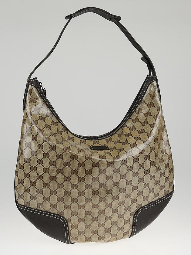 Gucci Beige/Ebony GG Crystal Coated Canvas Princy Hobo Bag