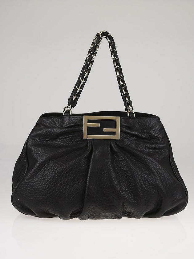 Fendi Black Borsa Leather Mia Shoulder Bag - 8BR616
