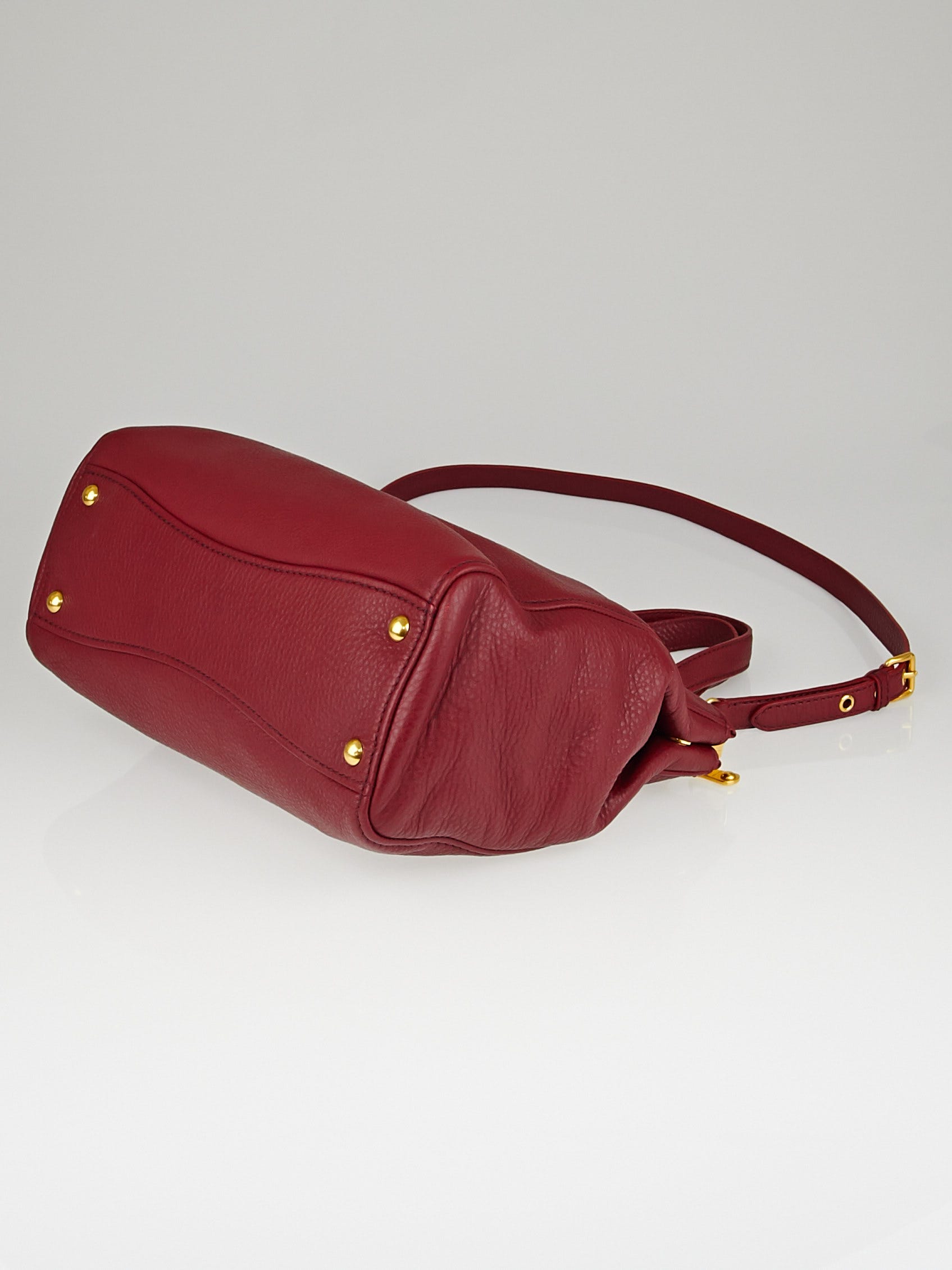 Miu Miu Rubino Vitello Caribu Leather Shopping Tote Bag