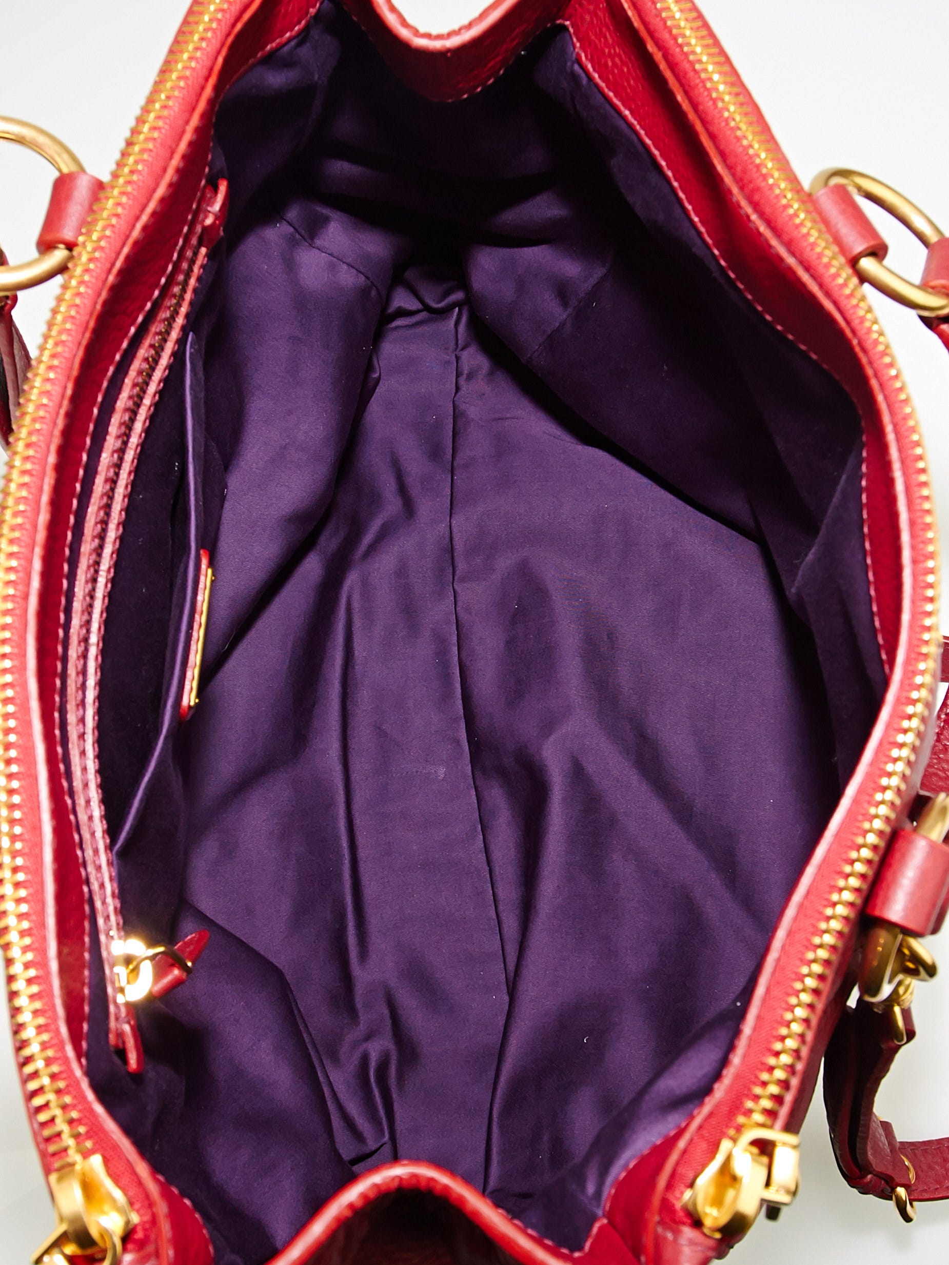Miu Miu Rubino Vitello Caribu Leather Shopping Tote Bag