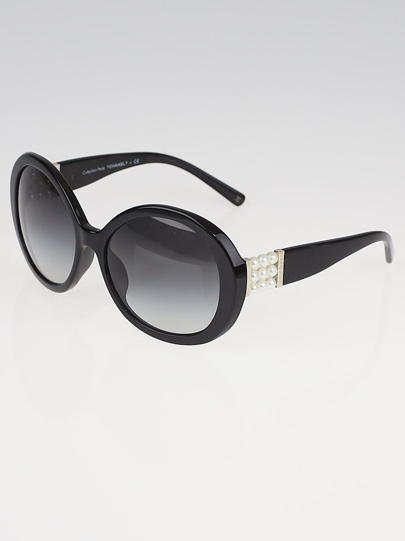 Chanel Black Frame Gradient Tint Pearl Sunglasses-5159 - Yoogi's Closet