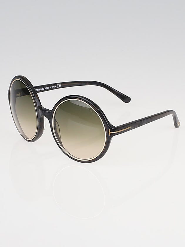 Tom Ford Black Acetate Frame Round Carrie Sunglasses - TF268