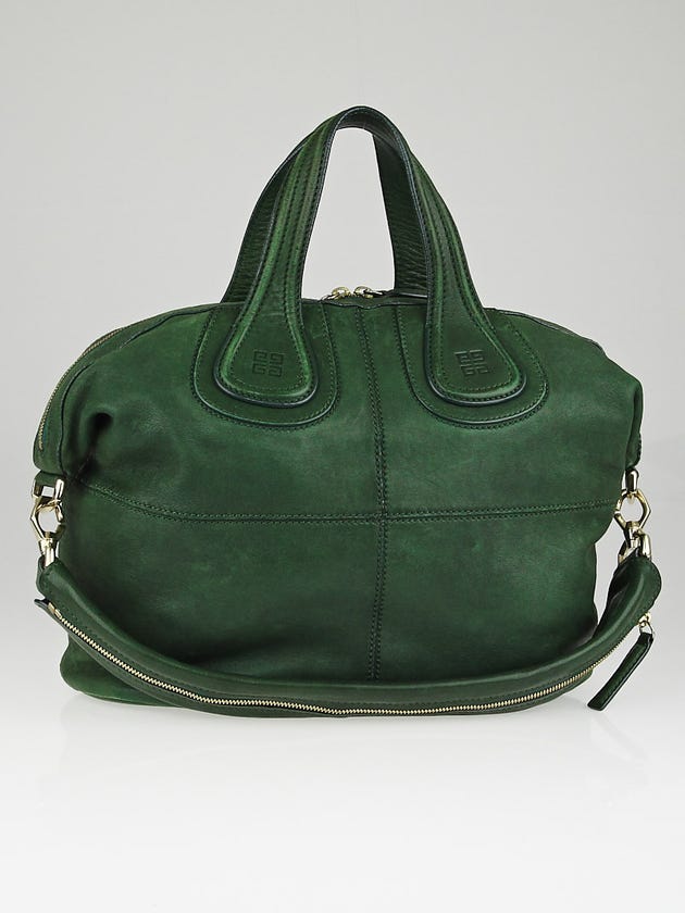 Givenchy Green Lambskin Leather Medium Nightingale Bag