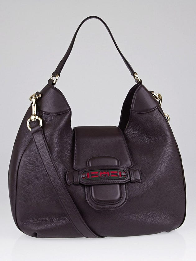 Gucci Brown Leather Dressage Hobo Bag