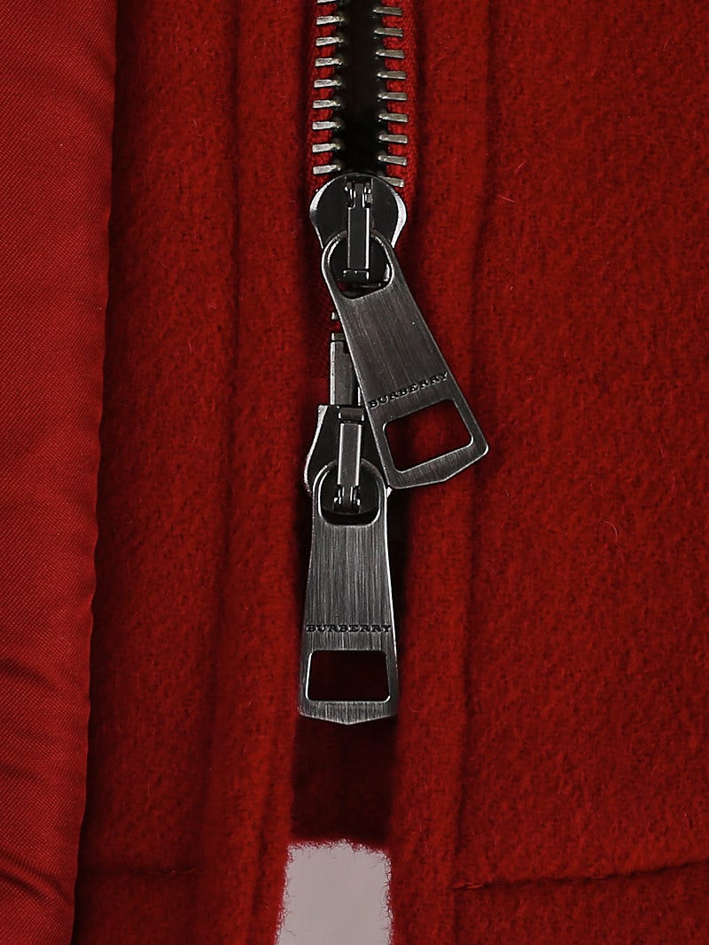 Burberry Brit Red Wool Toggle Coat Size 2 | Yoogi's Closet