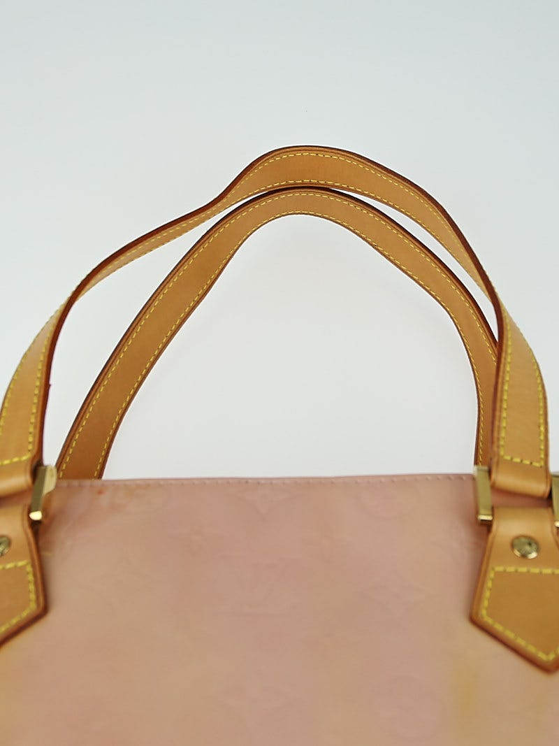 Louis Vuitton Pink Vernis Houston Brown Light brown Leather Patent