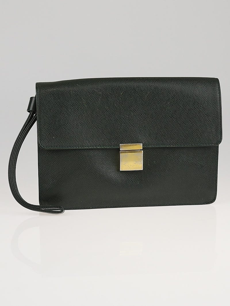 Louis Vuitton Epicea Taiga Leather Selenga Clutch Bag - Yoogi's Closet