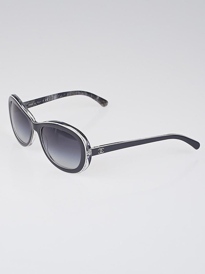 Chanel Grey and White Frame Gradient Tint CC Sunglasses - 5219