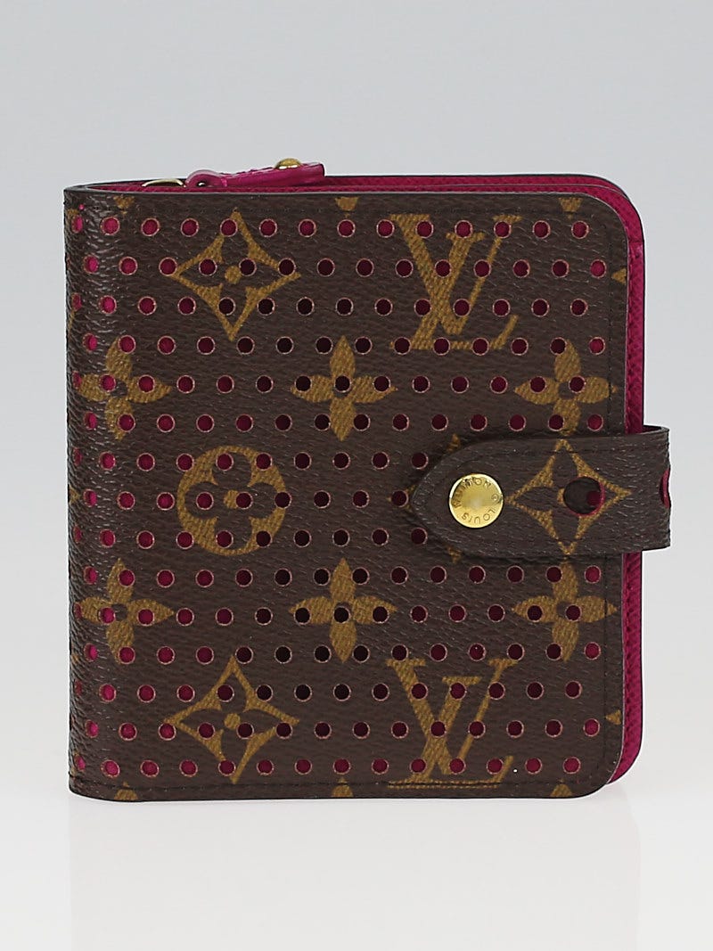 Louis Vuitton Pink Monogram Perforated Compact Zip Wallet