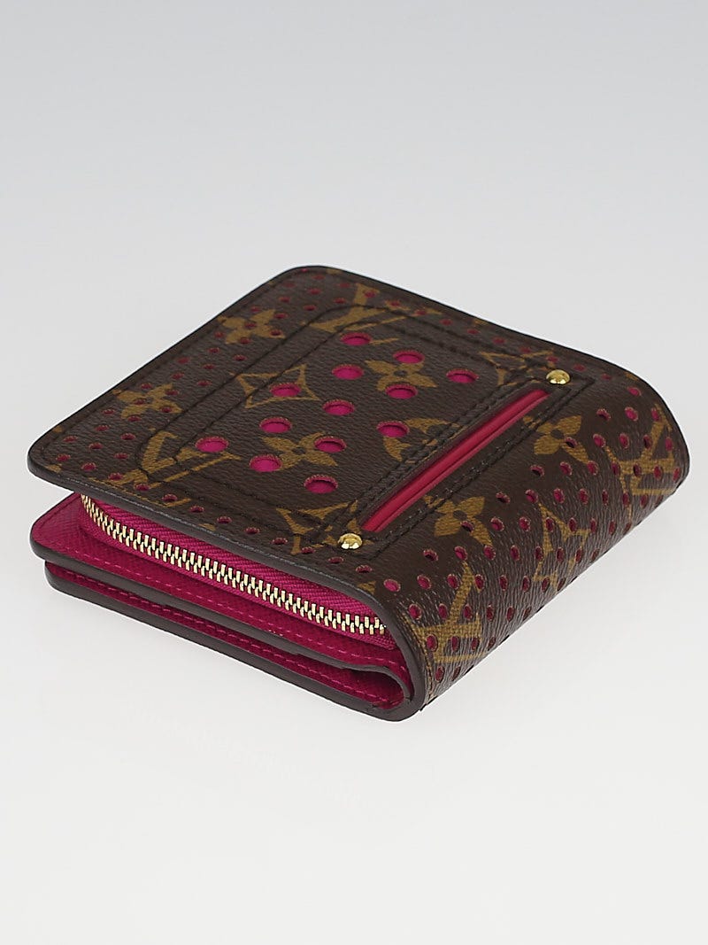 Louis Vuitton Limited Edition Fuchsia Monogram Perforated Compact Zip Wallet  - Yoogi's Closet