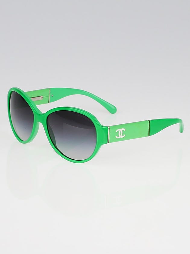 Chanel Green Plastic Frame Black Tint CC Sunglasses-1344