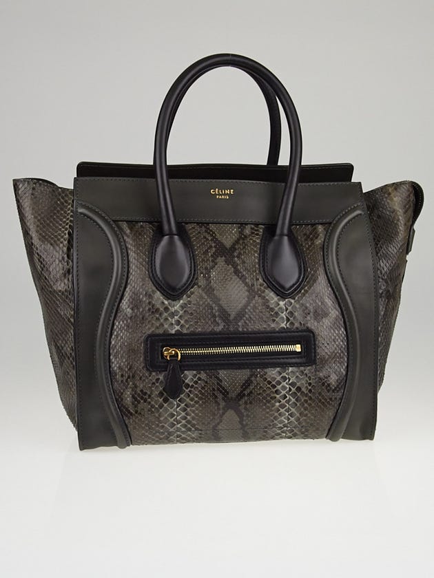 Celine Stone Python/Leather Mini Luggage Tote Bag