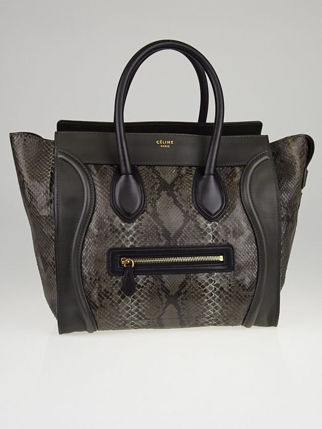 Celine Stone Python/Leather Mini Luggage Tote Bag | Yoogi's Closet