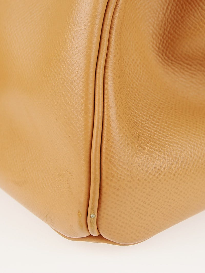 Authenticated Hermes Courchevel HAC Birkin 32 Brown Dark Calf Leather  Handbag