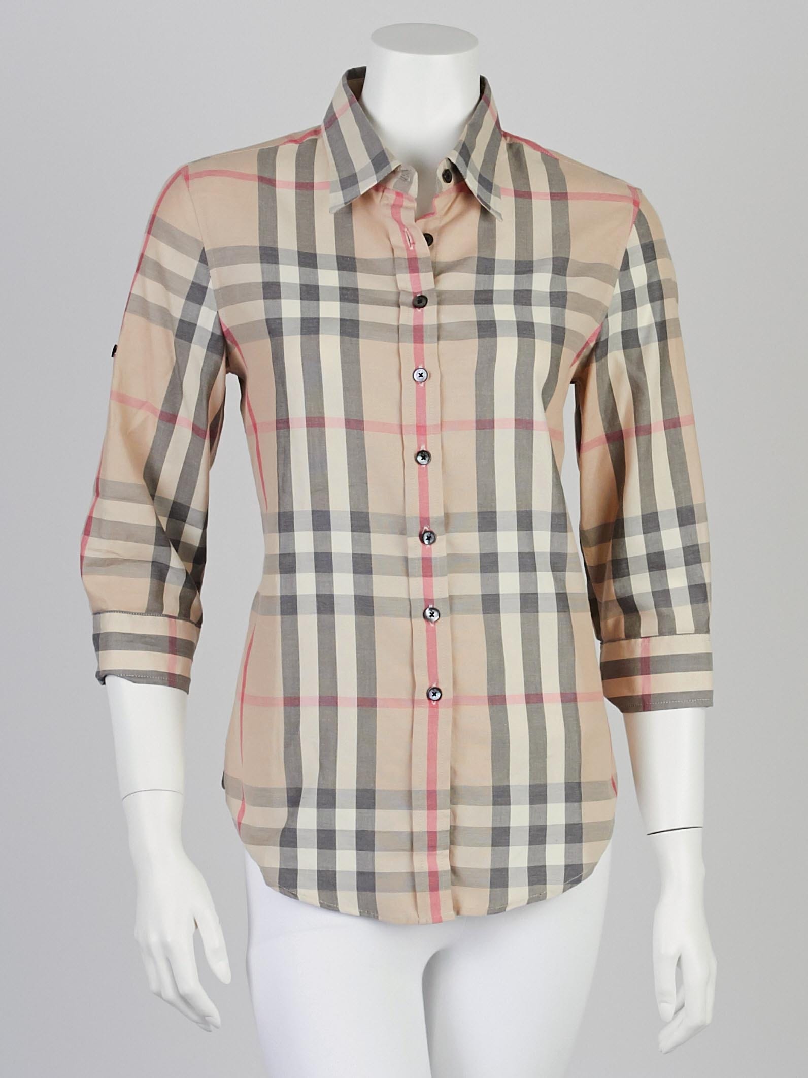 Burberry shirt button outlet down