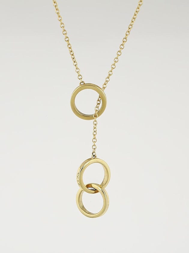 Tiffany & Co. 18k Gold 1837 Interlocking Circles Lariat Necklace