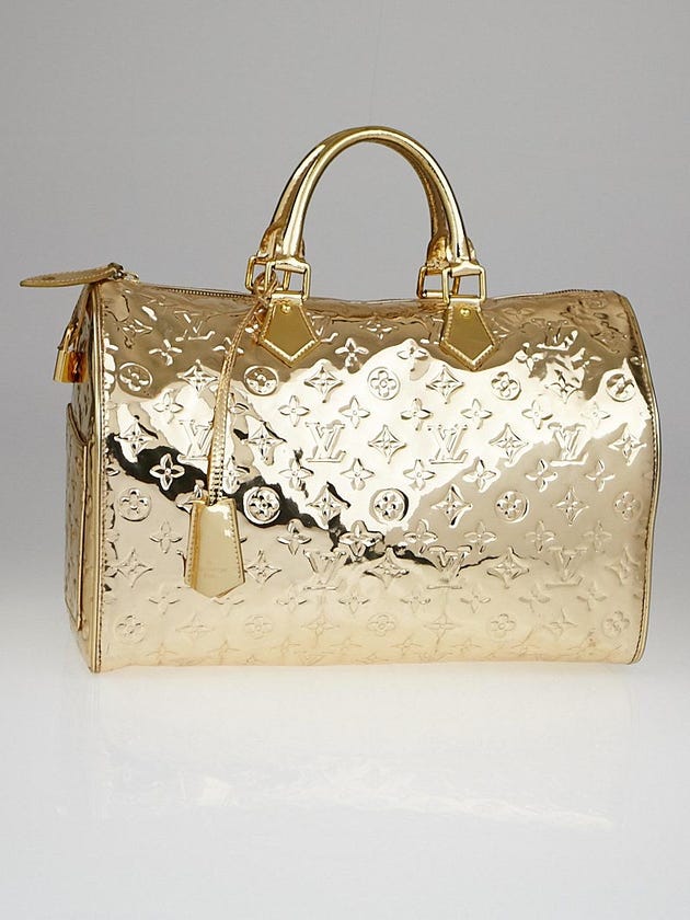 Louis Vuitton Limited Edition Gold Monogram Miroir Speedy 35 Bag