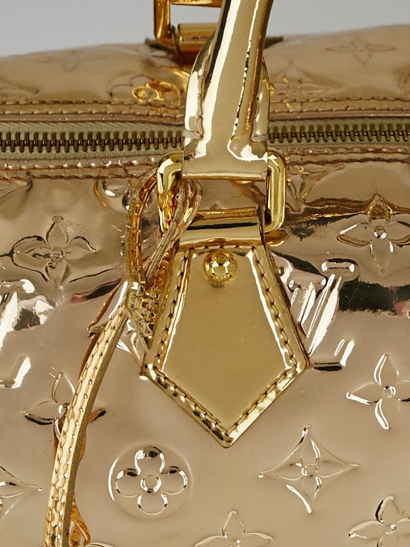 2008 Louis Vuitton Gold Monogram Miroir Vinyl Speedy 35 at 1stDibs