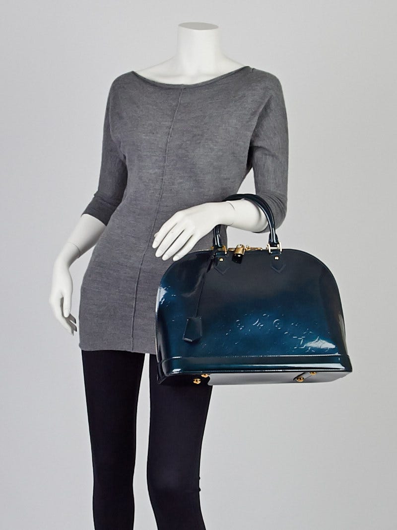 A Louis Vuitton Bleu Nuit Monogram Vernis Alma Bag