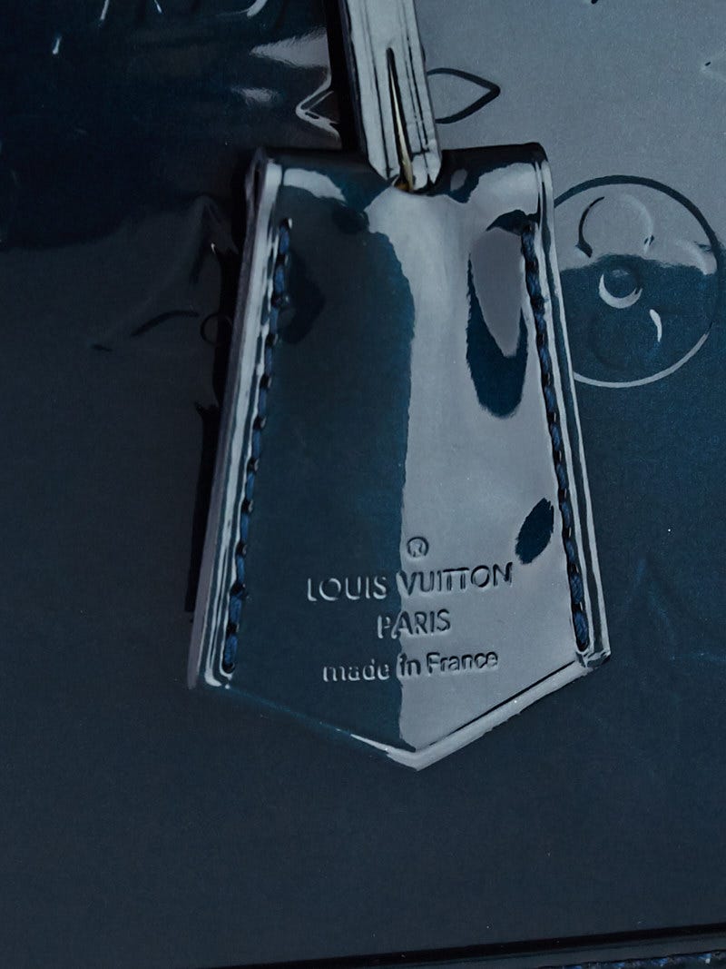 Louis Vuitton Blue Nuit Monogram Vernis Alma GM Bag at 1stDibs