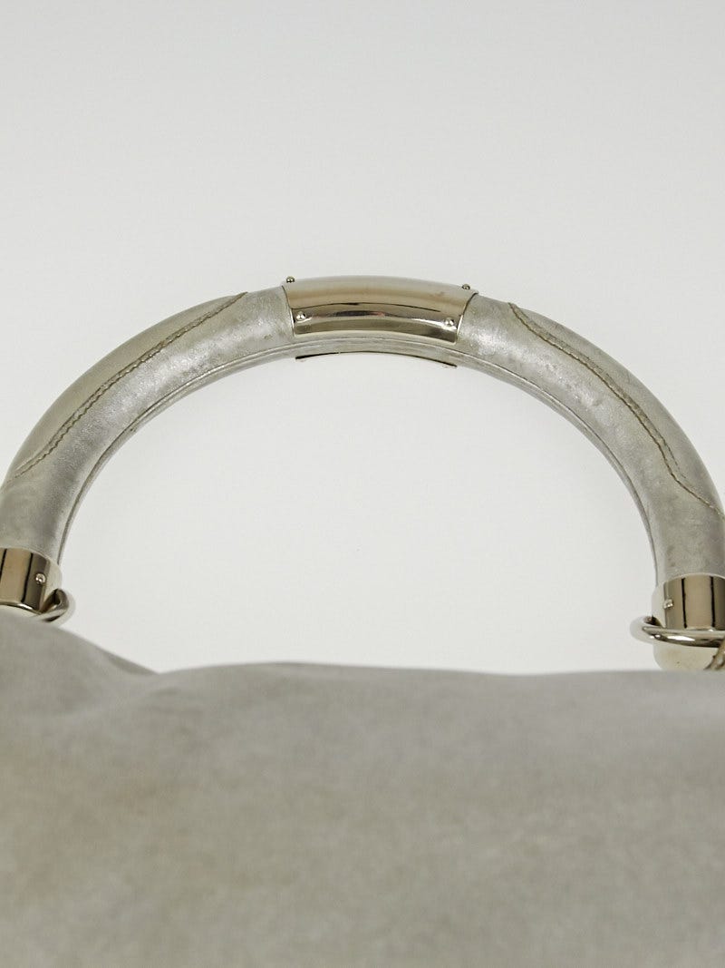 Gucci Metallic Silver Leather Medium Indy Babouska Top