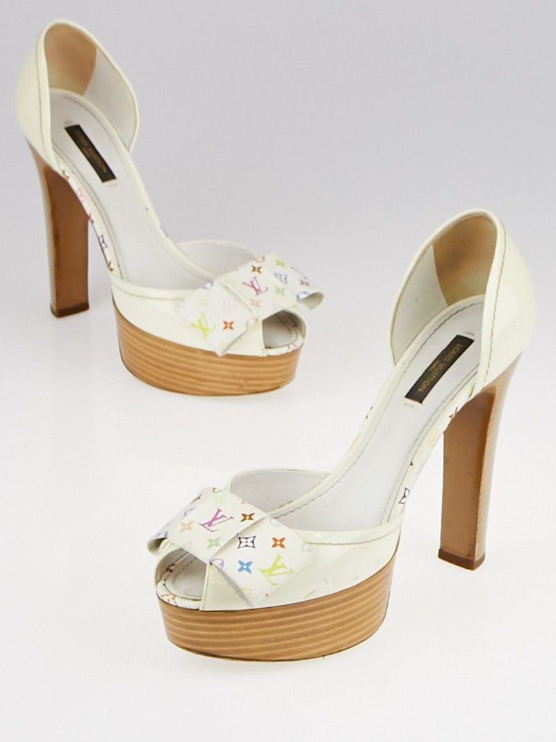Louis Vuitton Multicolore Monogram Canvas Platform Peep Toe Pumps Size 6.5/37