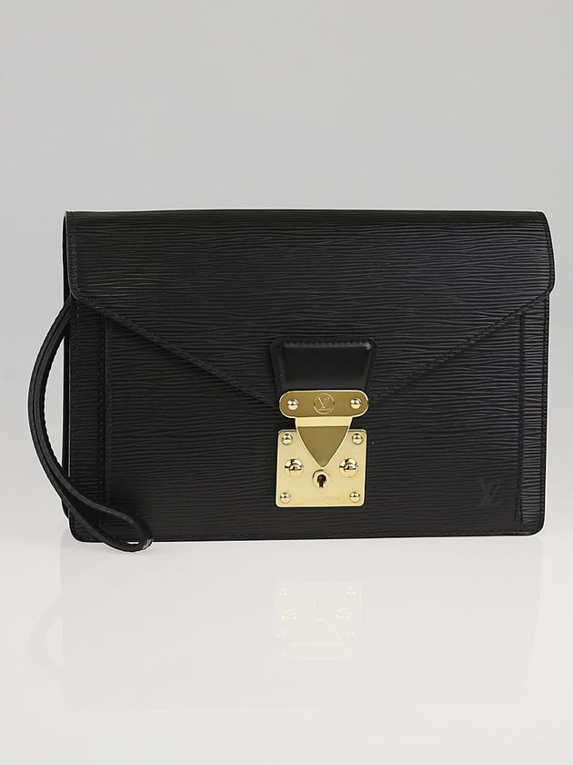 Louis Vuitton Black Epi Leather Sellier Dragonne Clutch Bag