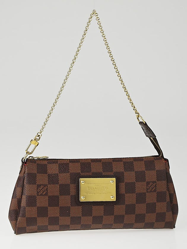 Louis Vuitton Damier Canvas Eva Clutch Bag w/o Leather Strap