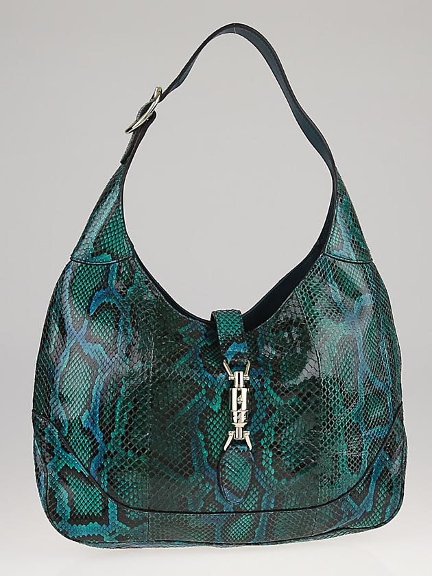 Gucci Malachite Python New Jackie Medium Shoulder Bag