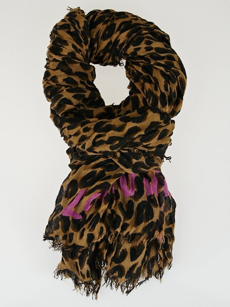 Louis Vuitton Brown Leopard Stephen Sprouse Cashmere Scarf - LV Canada