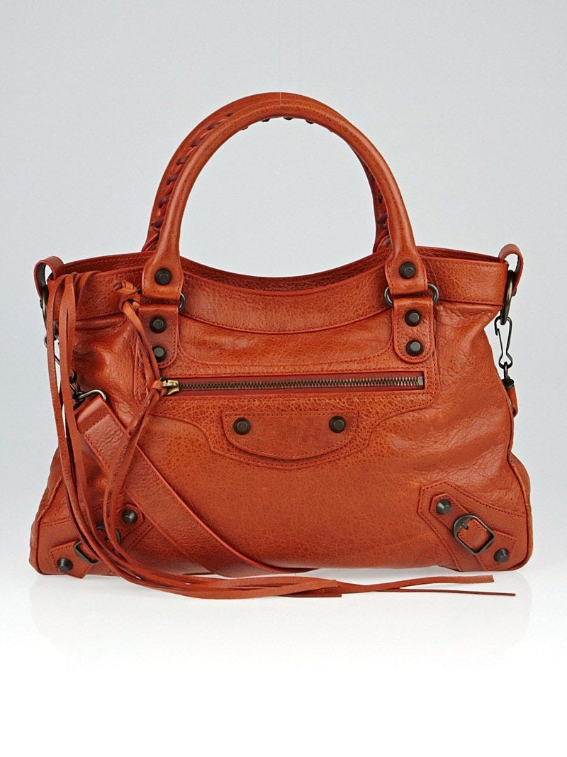 Blanket leather handbag Balenciaga Orange in Leather  32189717