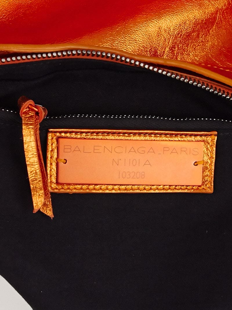 セール!!BALENCIAGA★678377 Balenciaga Moutarde Lambskin Leather Motorcycle City Bag