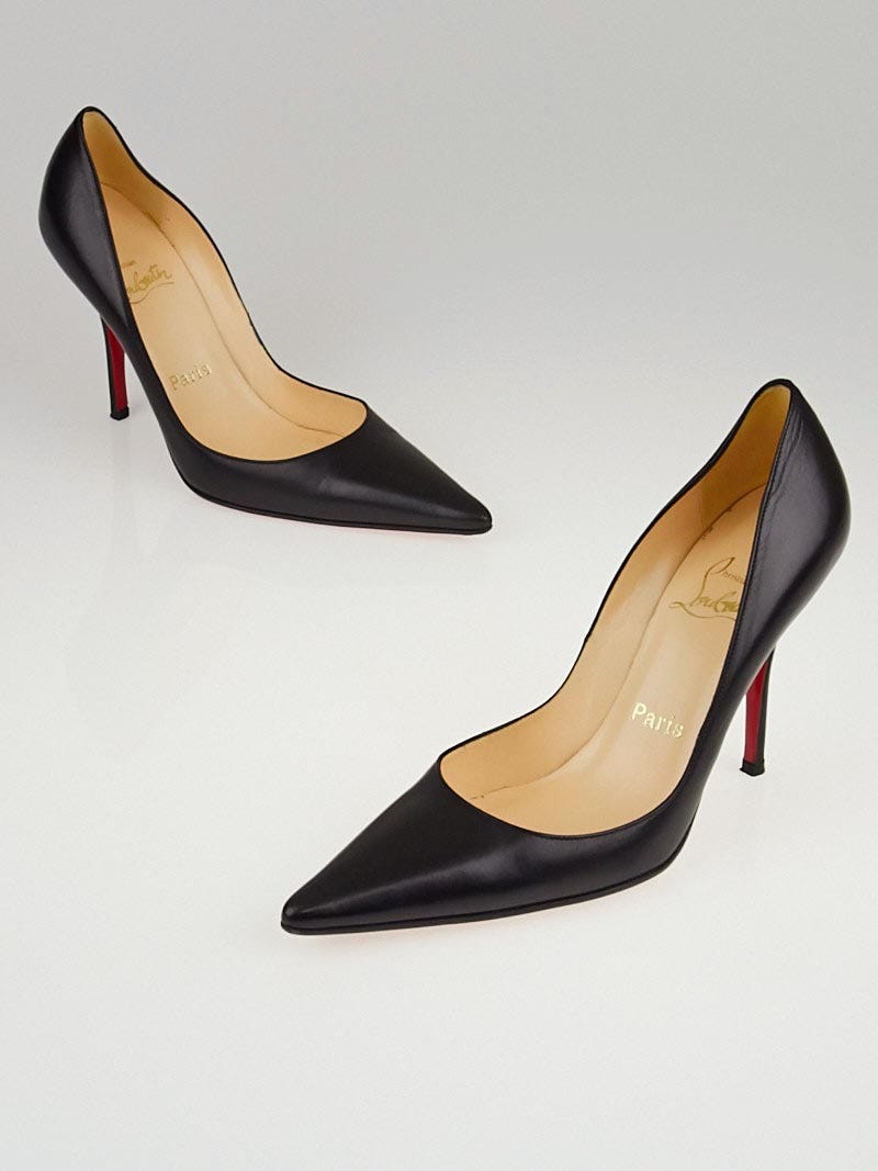 Christian Louboutin Black Nappa Leather New Decoltissimo 100 Pumps 