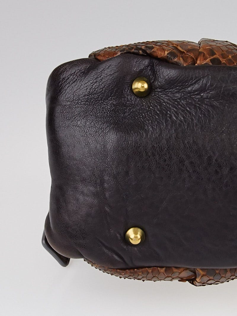 Chloe Brown Python Small Heloise Bag | Yoogi's Closet