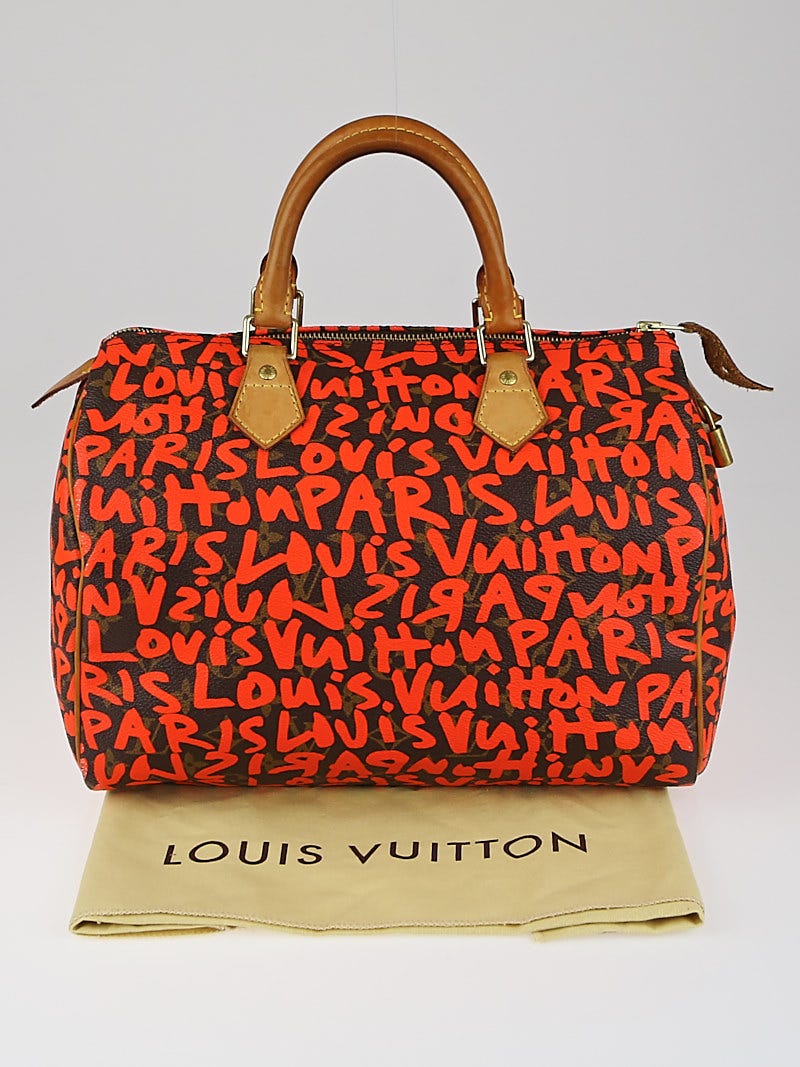FWRD Renew Louis Vuitton Monogram Graffiti Speedy 30 Bag in Orange