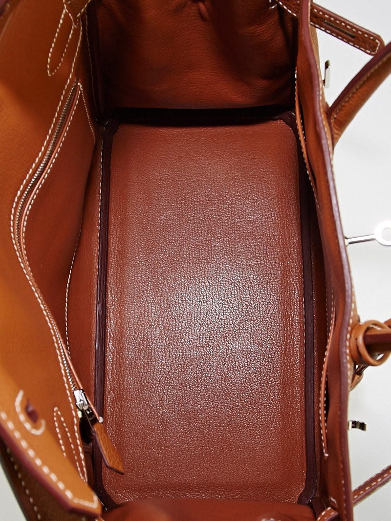 Hermes 30cm Gold Togo Leather Palladium Plated Birkin Bag