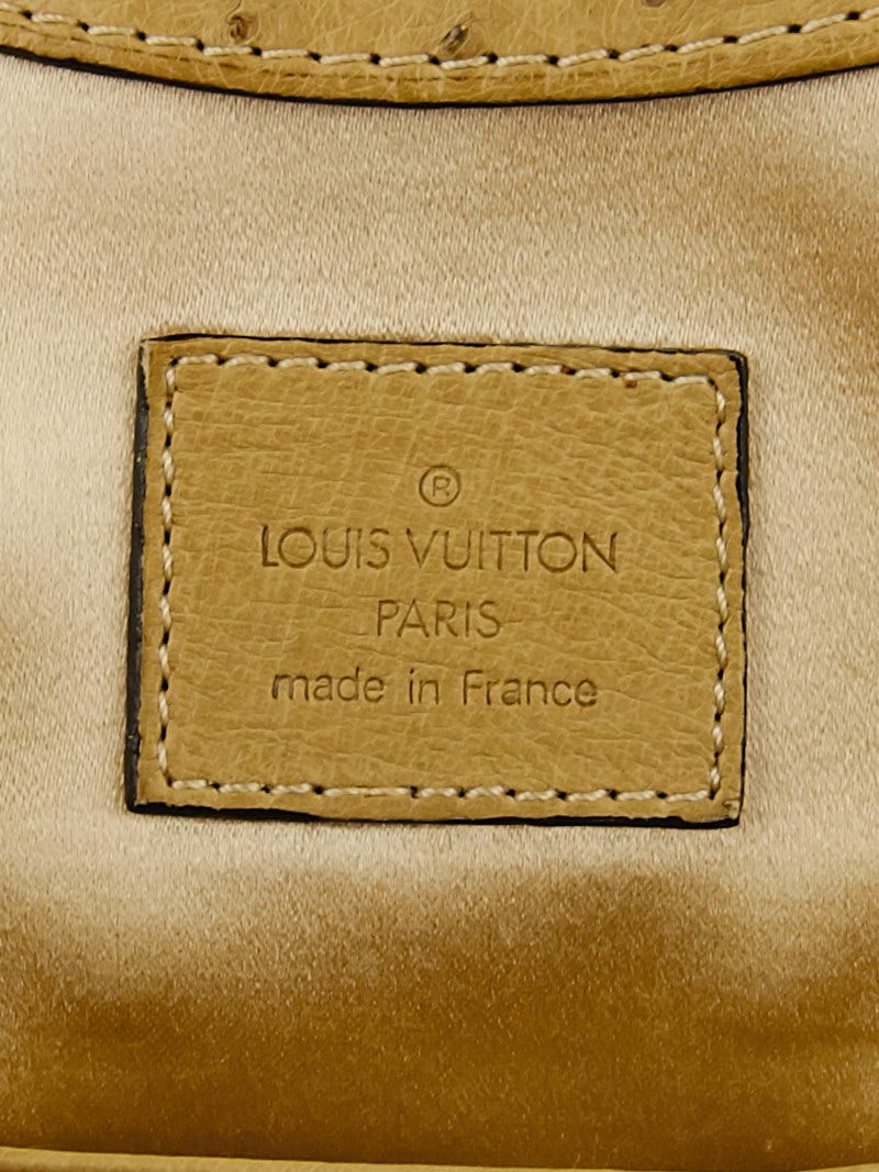 Louis Vuitton Limited Edition Gold Monogram Suede Ostrich Theda GM