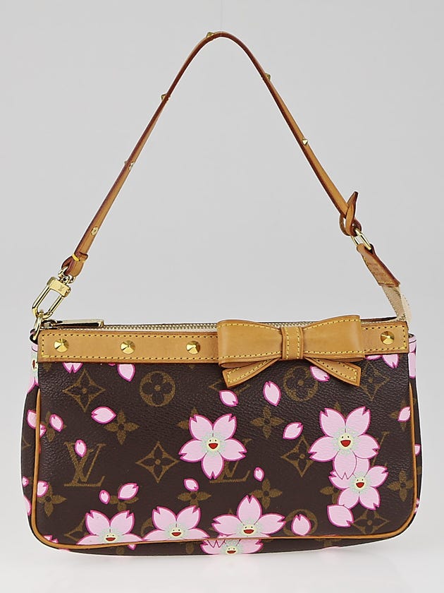 Louis Vuitton Limited Edition Cherry Blossom Monogram Canvas Accessories Pochette Bag