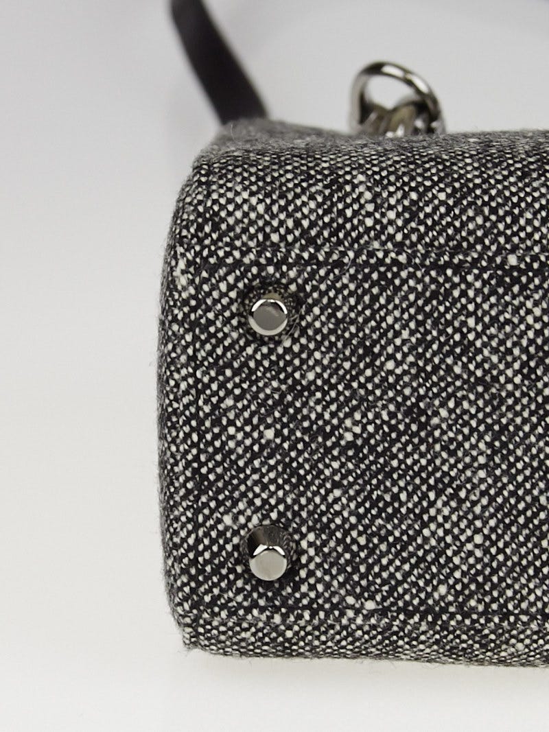 Christian Dior Gris Moyen Tweed Micro Lady Dior Bag