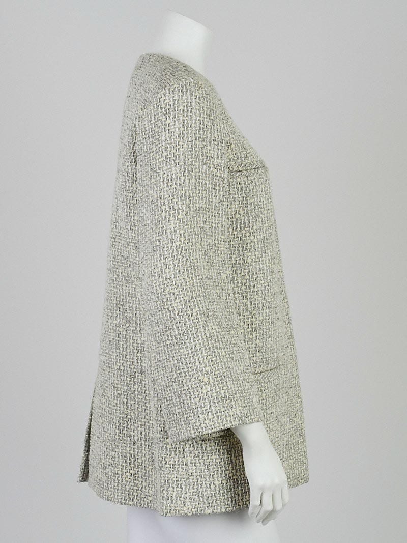 Tweed suit jacket Chanel Ecru size 38 FR in Tweed - 14843416